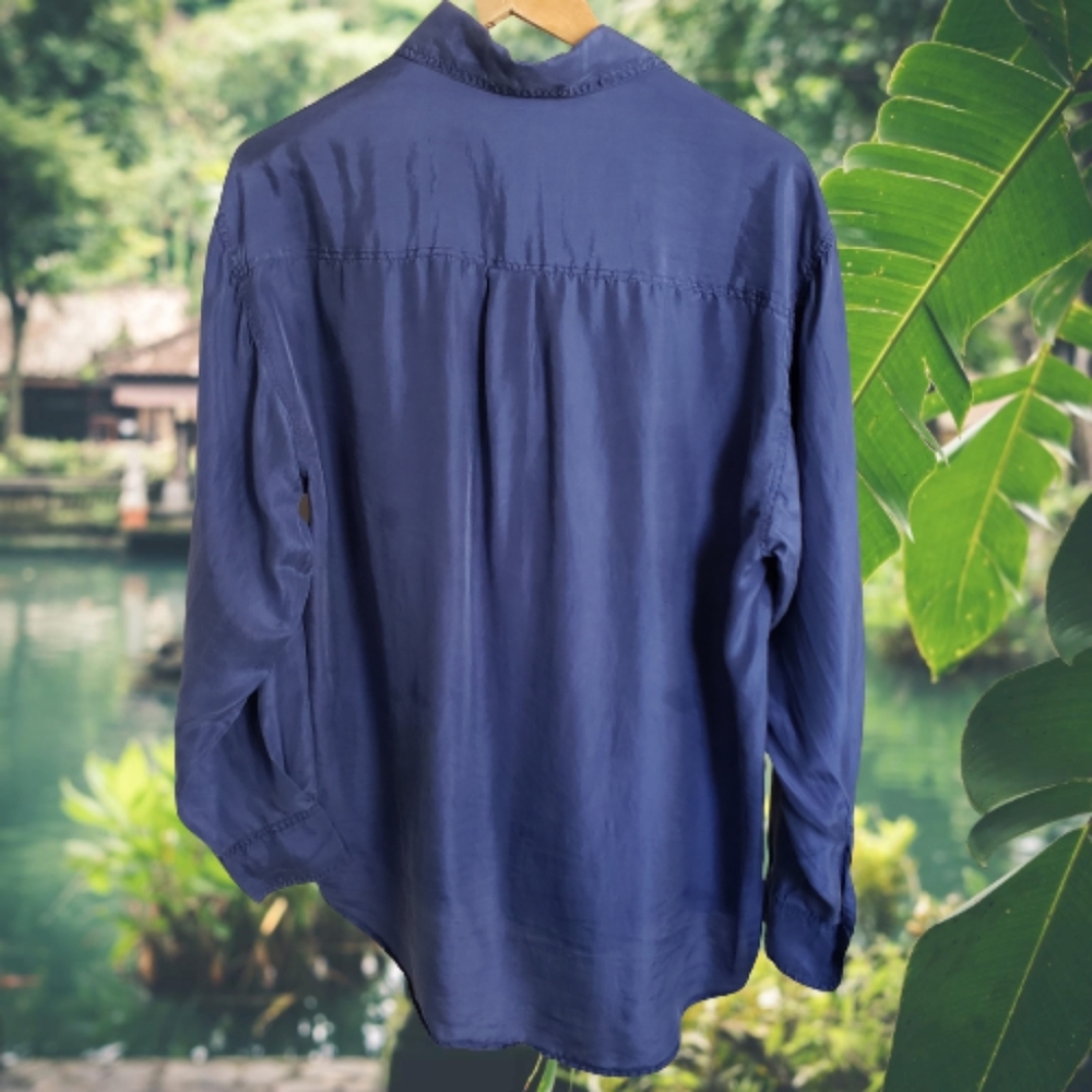 Silk Blue Foret Large Button Down - image 2